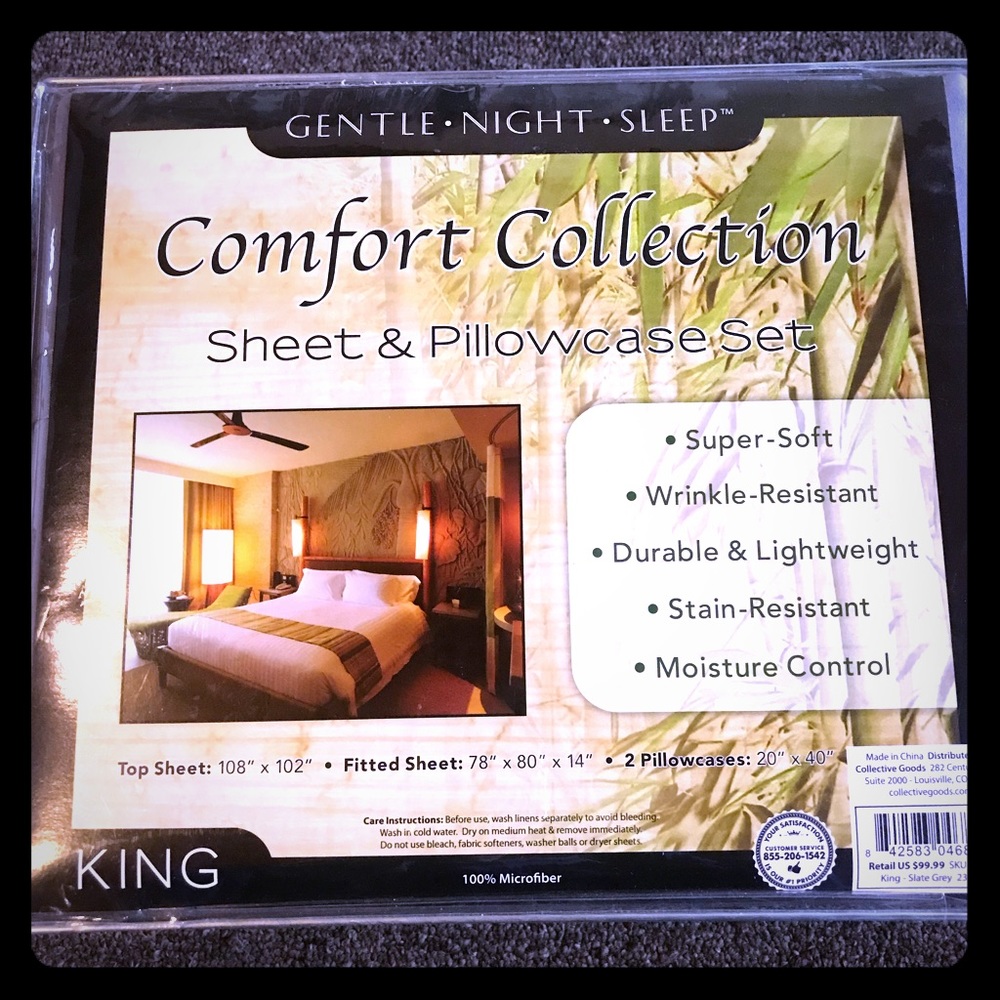 King size new in package sheet and pillowcase set